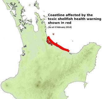 The warning includes Tauranga Harbour, Maketu and Waihi estuaries, Matakana and Motiti Islands, and all other islands along this coastline.