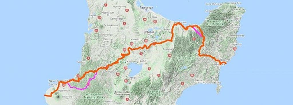 Map showing Kōpiko Aotearoa event route