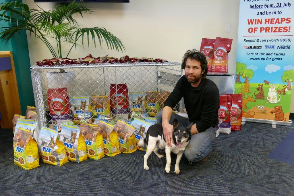 Pete West and his best mate, Tiger Pete West and dog Tiger win dog kennel and run worth $850