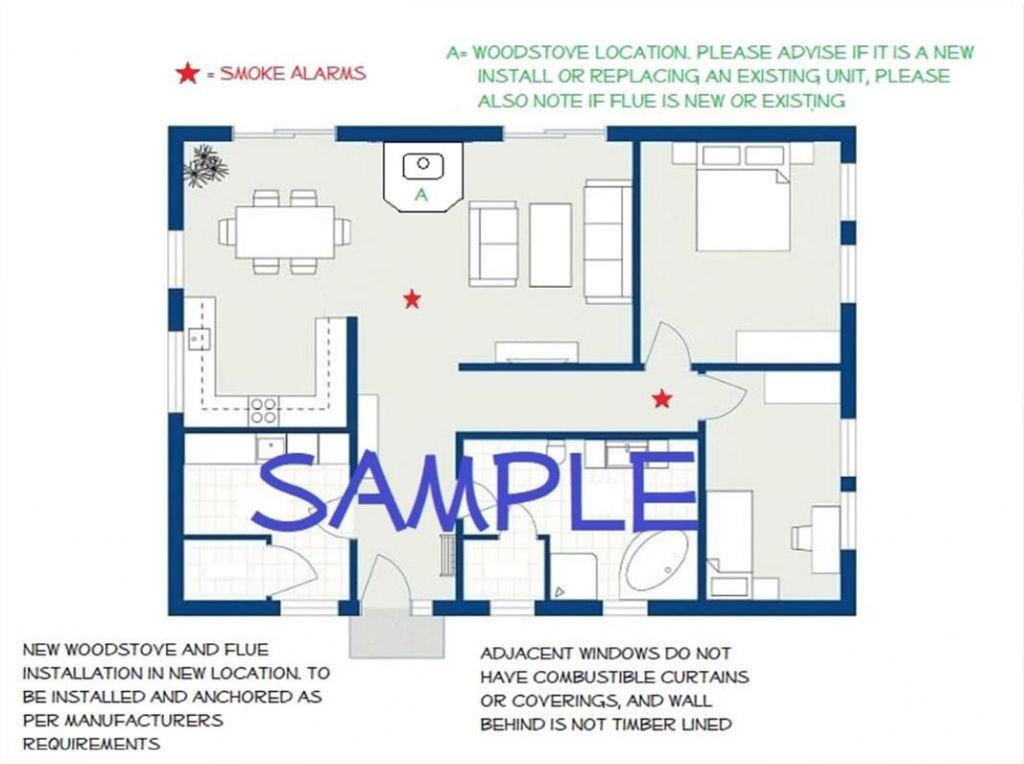 Plan showing example of layout