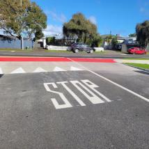 View of crossing from Pouwhare St