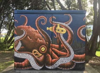 Octopus cabinet art