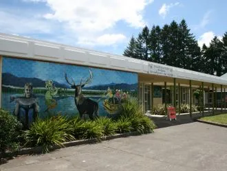 The entrance to the Murupara Civic Centre.