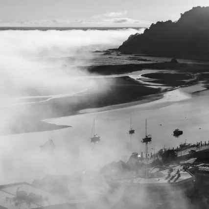Mist Rolls Over the Whakatane River - © James Stanbridge Photo Mist Rolls Over the Whakatane River - James Stanbridge