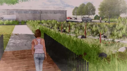 Rendering of the Peace Street pathways