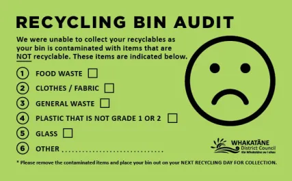 Bin audit sticker