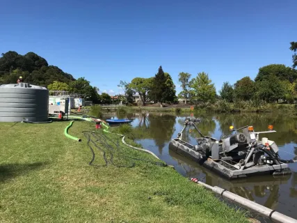 Sullivan Lake dredging equipment