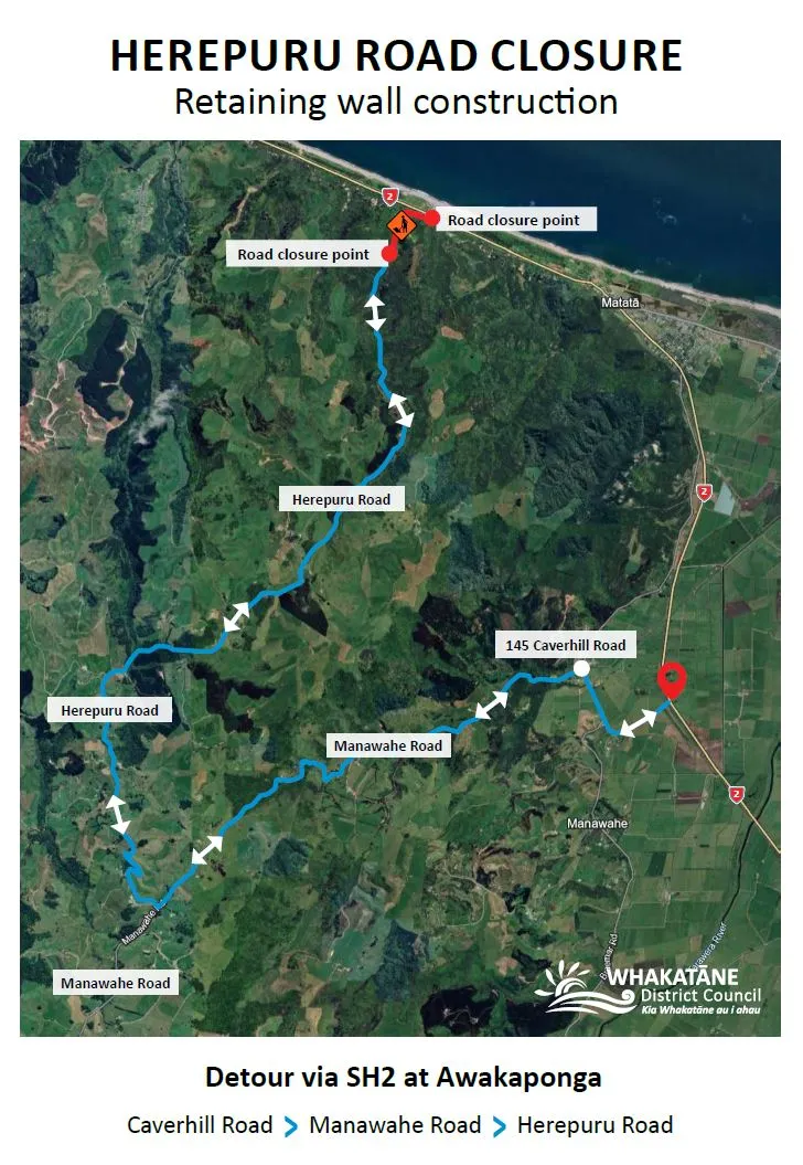 Herepuru Detour Map