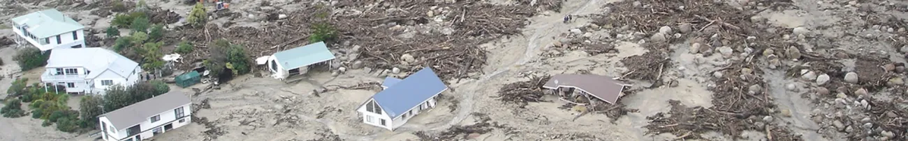 Aerial view of Awatarariki 2005 event