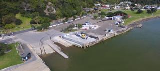 Aerial shot of the Whakatāne Wharf