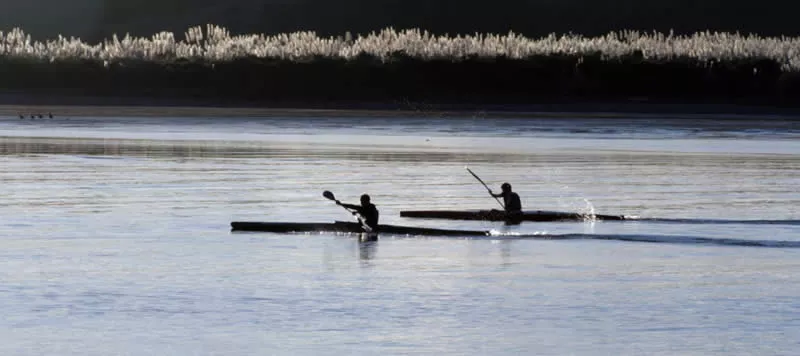 Kayakers on river