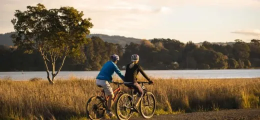 Cyclists at Ohiwa Harbour Trail 