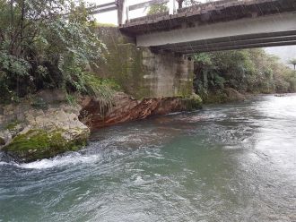 Erosion of Bridge 131 on Matahī Valley Road has forced closure of the bridge.