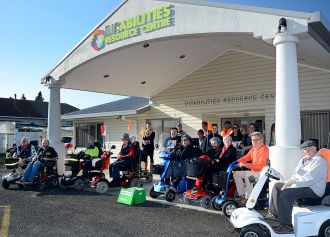Several people took part in a mobility scooter challenge in Kopeopeo.
