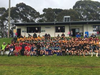Teams taking part in last weekend’s inaugural Junior Rugby Festival in Whakatāne.