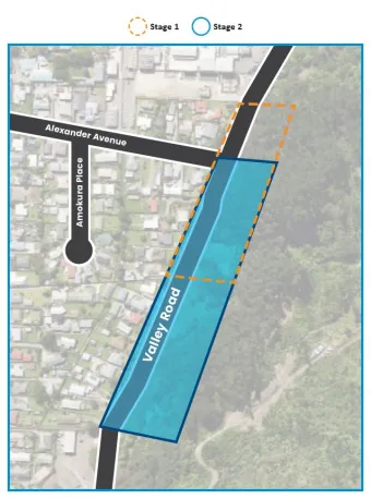 Map showing stages of road closures